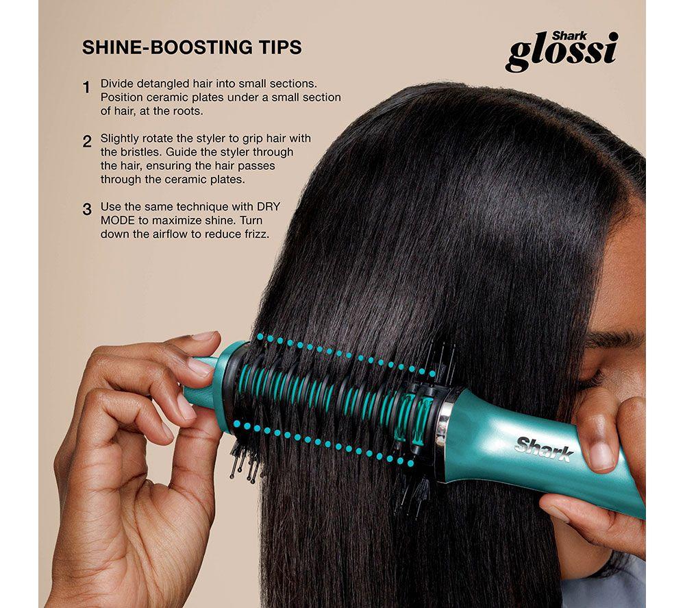SHARK Glossi HT302UKTL 2-in-1 Hot Brush and Air Glosser - Juniper image number 12 of 14