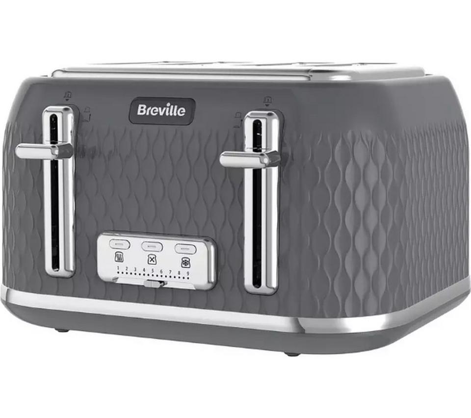 BREVILLE Curve VTR013 4-Slice Toaster - Grey