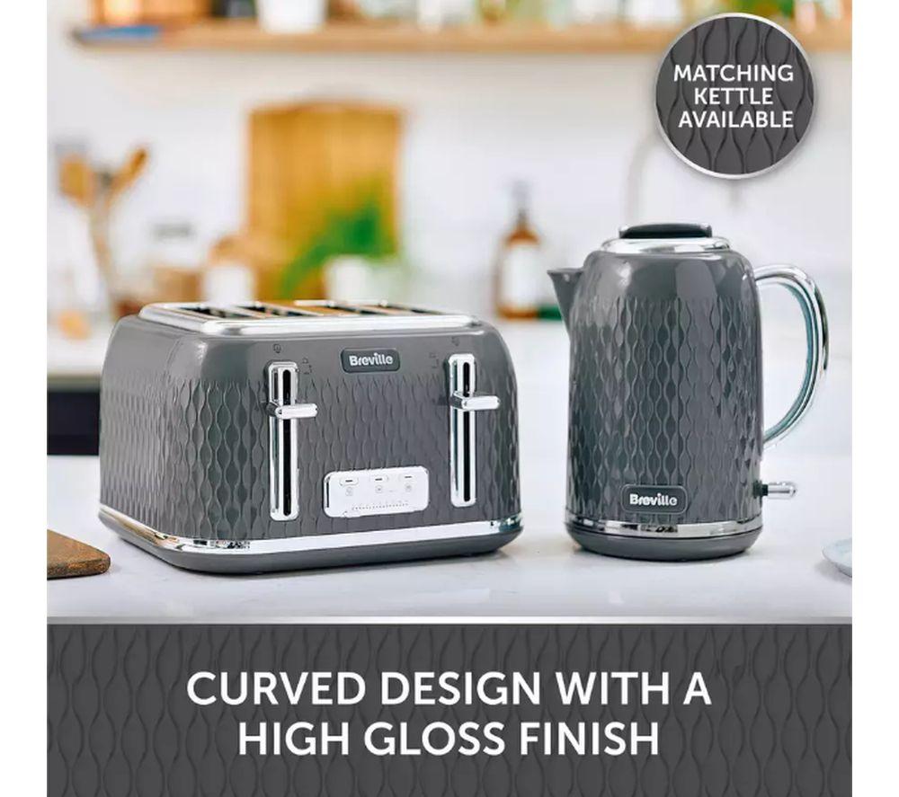 BREVILLE Curve VTR013 4-Slice Toaster - Grey image number 2 of 7