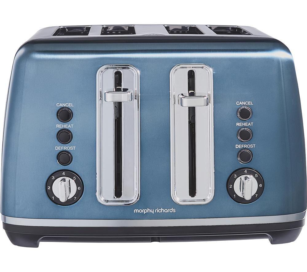 Morphy Richards Accents 242049 4-Slice Toaster - Blue, Blue