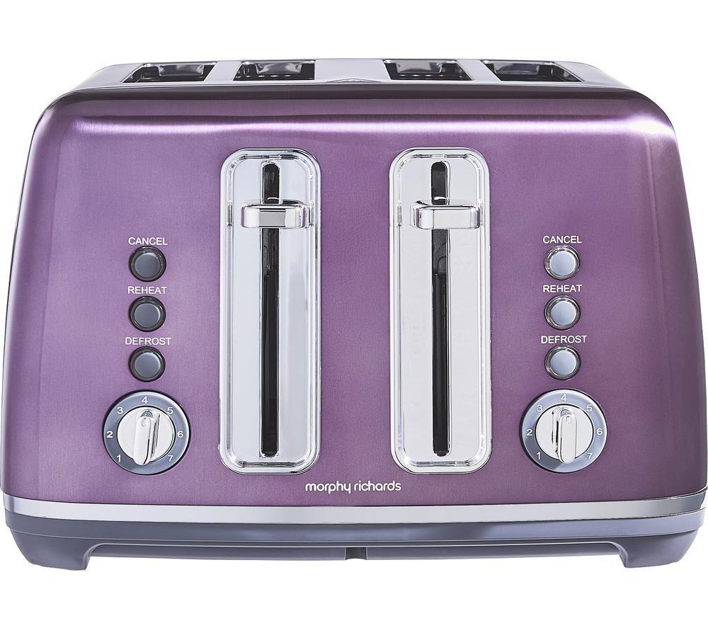 Morphy Richards Unisex Purple Accents 4 Slice Toaster Metallic - Image 5