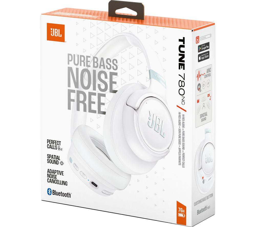 JBL Tune 780NC Wireless Bluetooth Noise-Cancelling Headphones - White image number 2 of 9