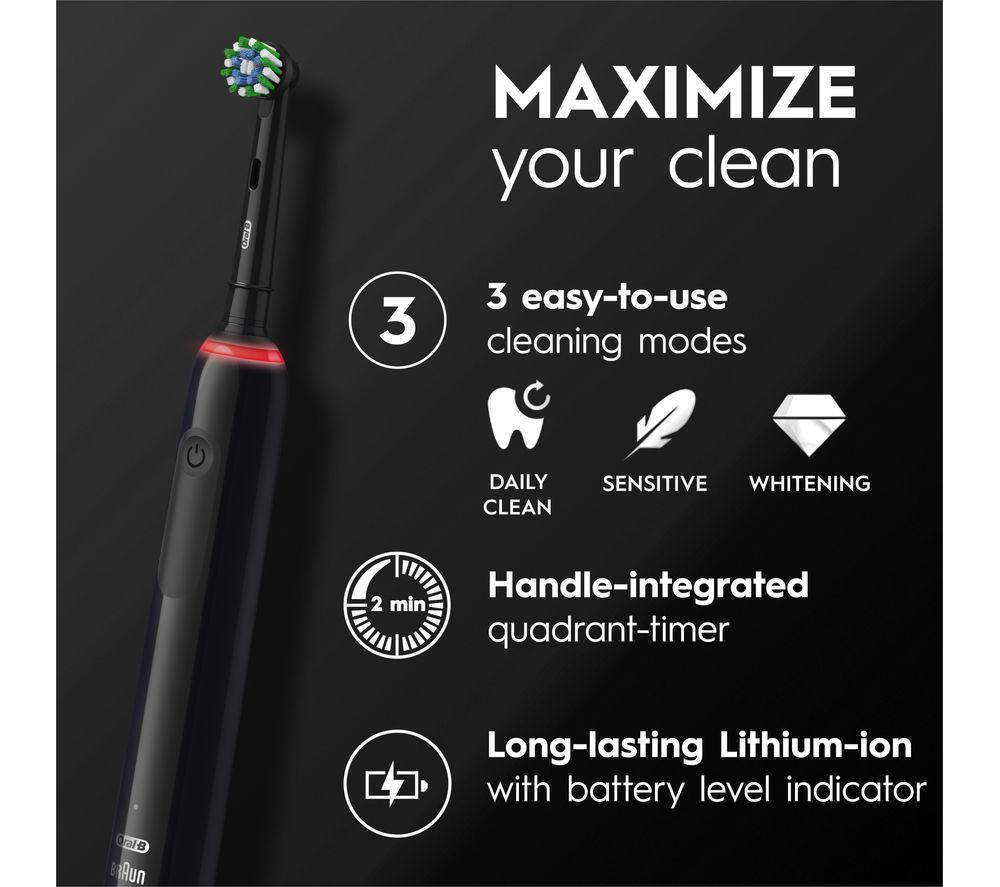 ORAL-B Pro 3 3500 Electric Toothbrush - Design Edition Black image number 3 of 5