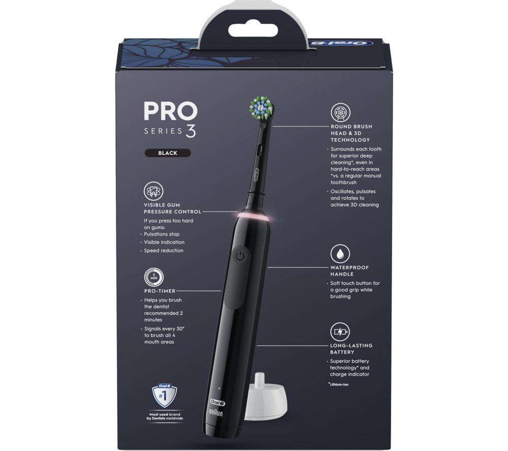 ORAL-B Pro 3 3500 Electric Toothbrush - Design Edition Black image number 5 of 5
