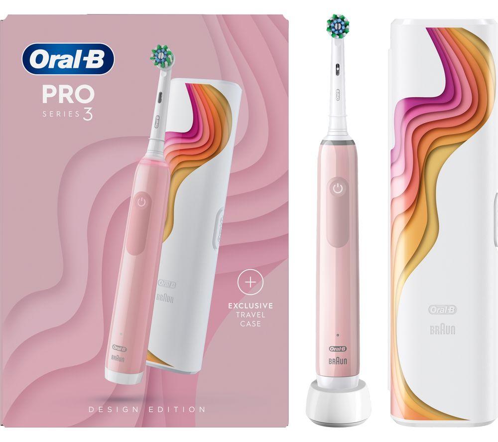 ORAL-B Pro 3 3500 Electric Toothbrush - Design Edition Pink image number 3 of 4