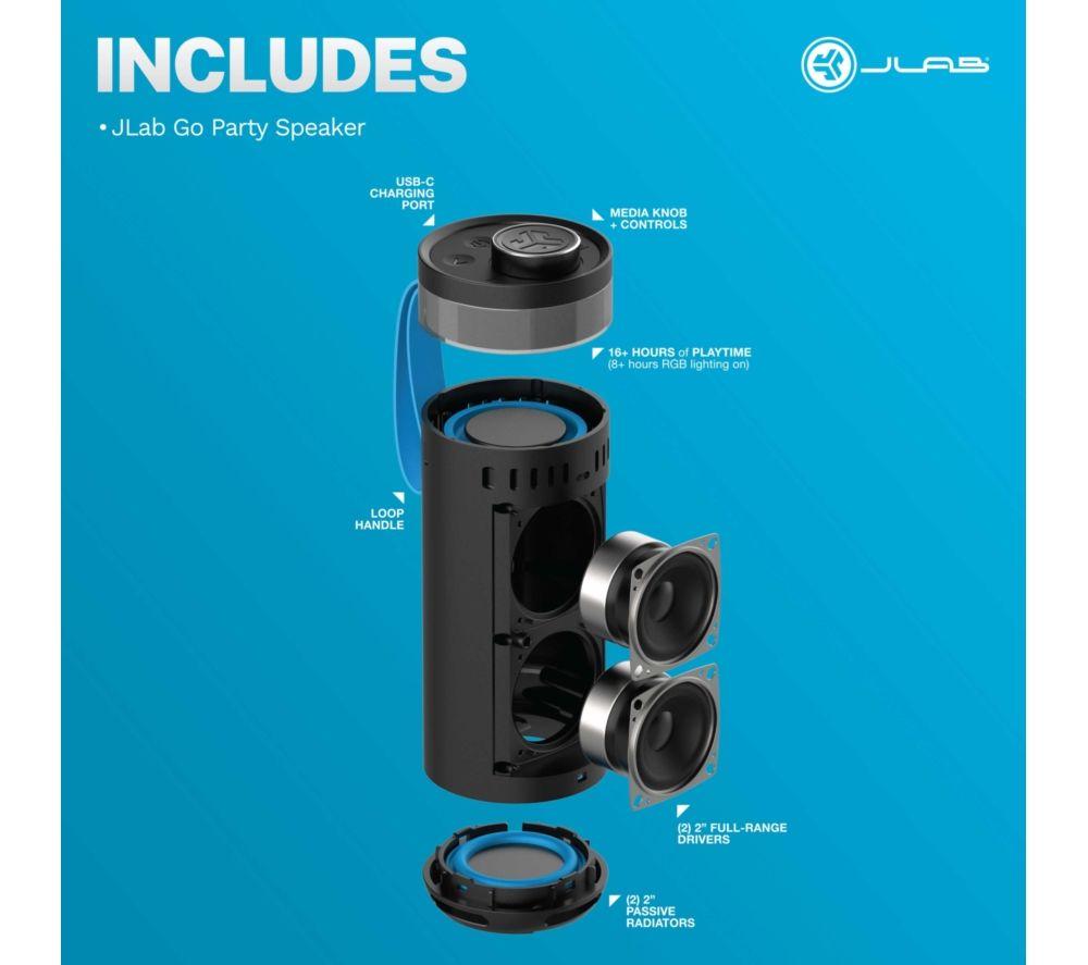 JLAB Go Party Portable Bluetooth Speaker - Black image number 9 of 10