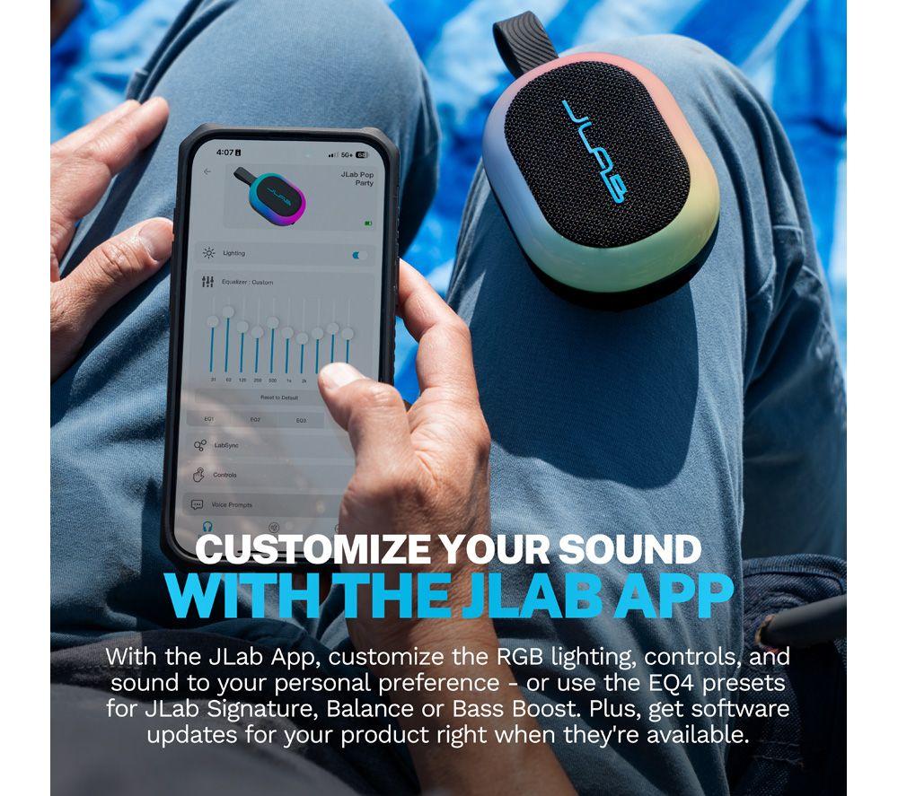 JLAB Pop Party Portable Bluetooth Speaker - Black image number 7 of 8