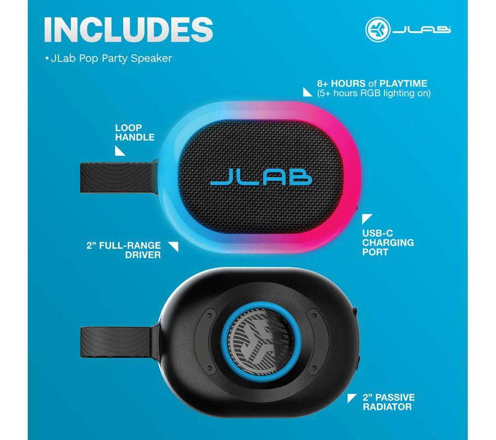 JLAB Pop Party Portable Bluetooth Speaker - Black image number 8 of 8