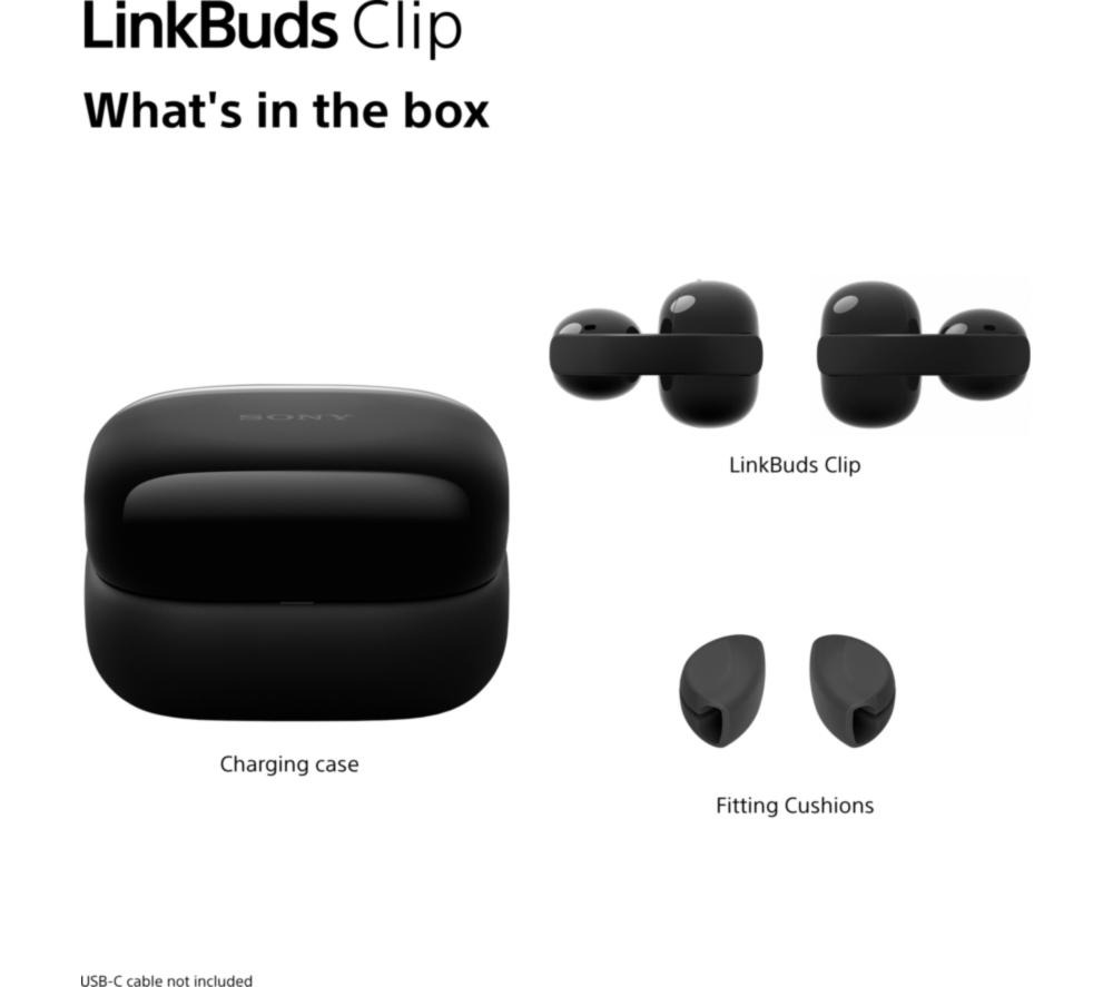 SONY LinkBuds Clip Open Wireless Bluetooth Earbuds - Black image number 12 of 19