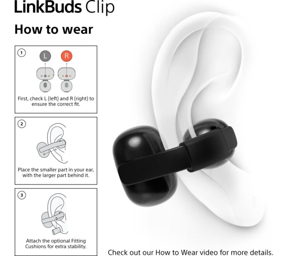 Buy SONY LinkBuds Clip Open Wireless Bluetooth Earbuds - Black