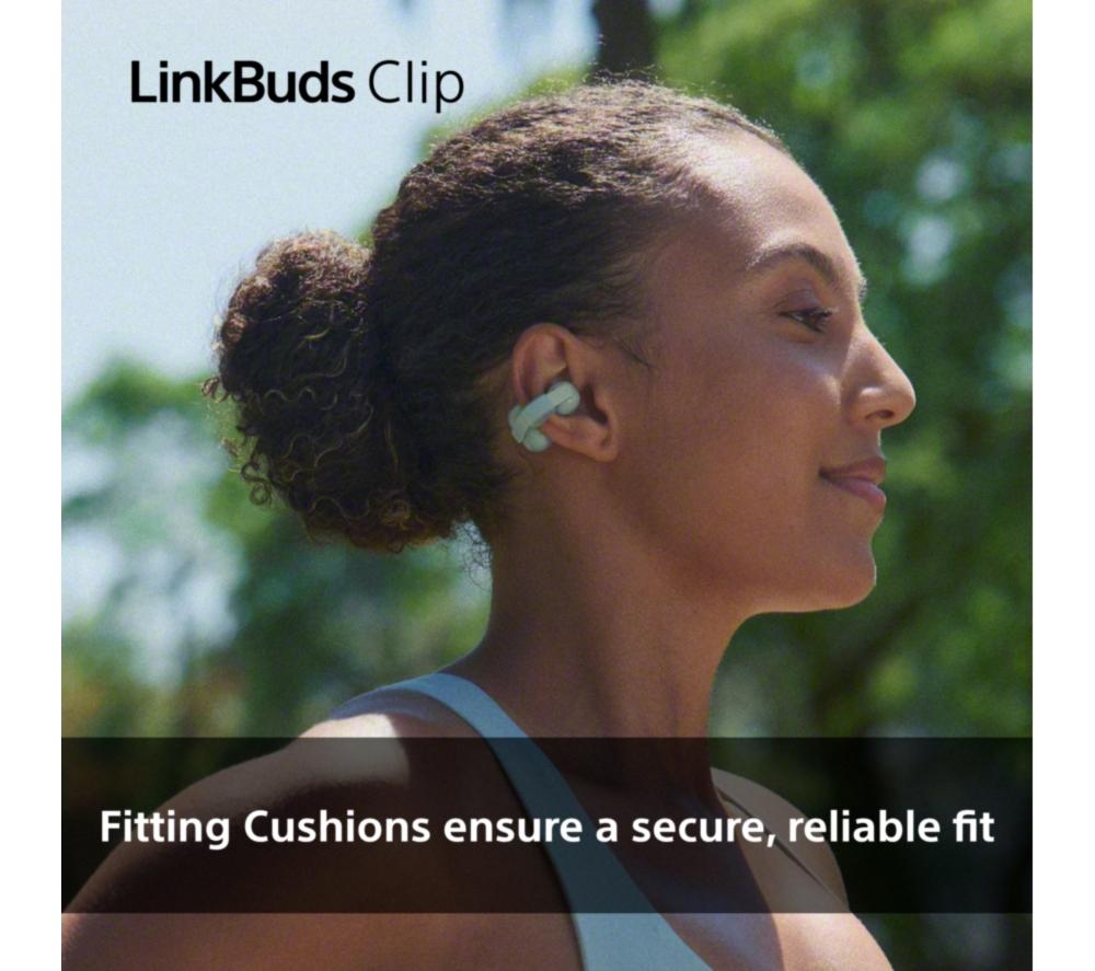 SONY LinkBuds Clip Open Wireless Bluetooth Earbuds - Green image number 6 of 18
