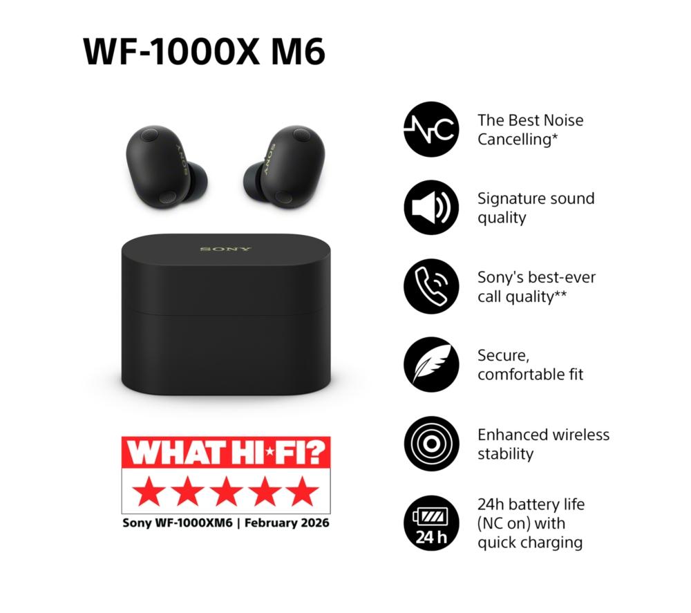 Buy SONY WF-1000XM6 Wireless Bluetooth Noise-Cancelling Earbuds