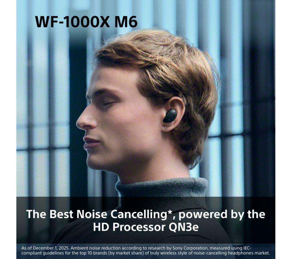 SONY WF-1000XM6 Wireless Bluetooth Noise-Cancelling Earbuds - Black image number 3 of 19