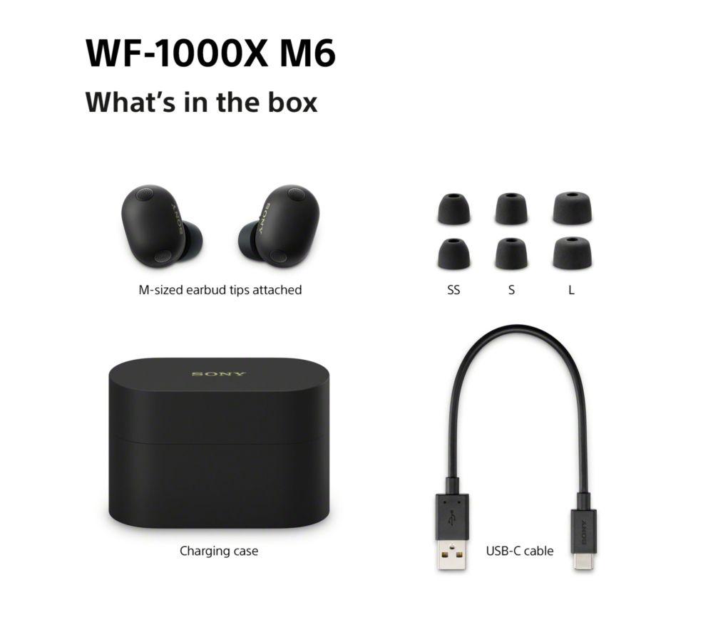 SONY WF-1000XM6 Wireless Bluetooth Noise-Cancelling Earbuds - Black image number 11 of 19