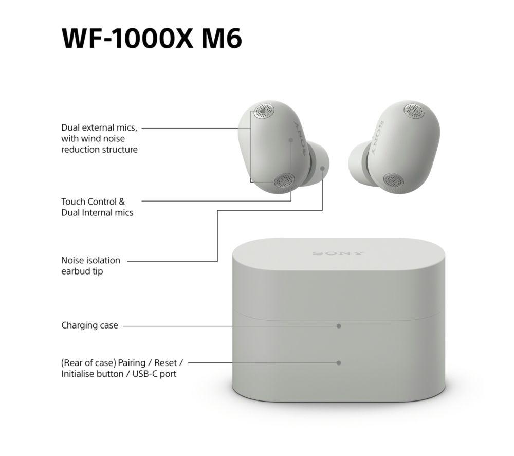 SONY WF-1000XM6 Wireless Bluetooth Noise-Cancelling Earbuds - Silver image number 10 of 19