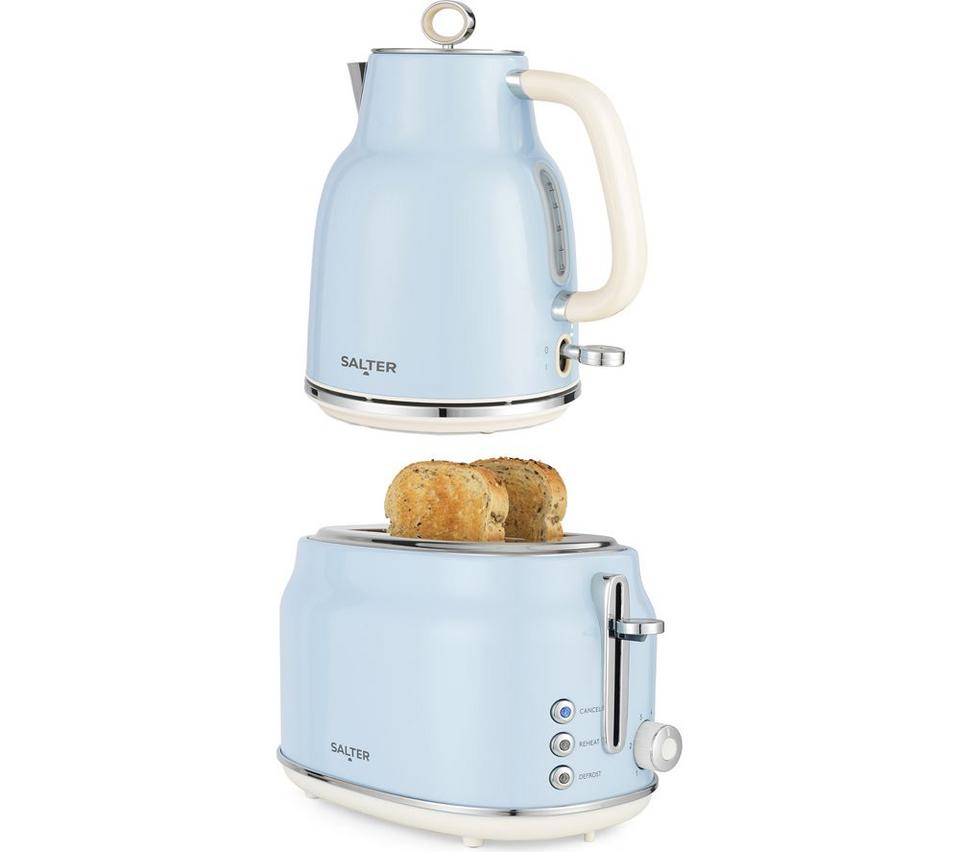 SALTER COMBO-9066 Retro Kettle & 2-Slice Toaster Bundle - Blue