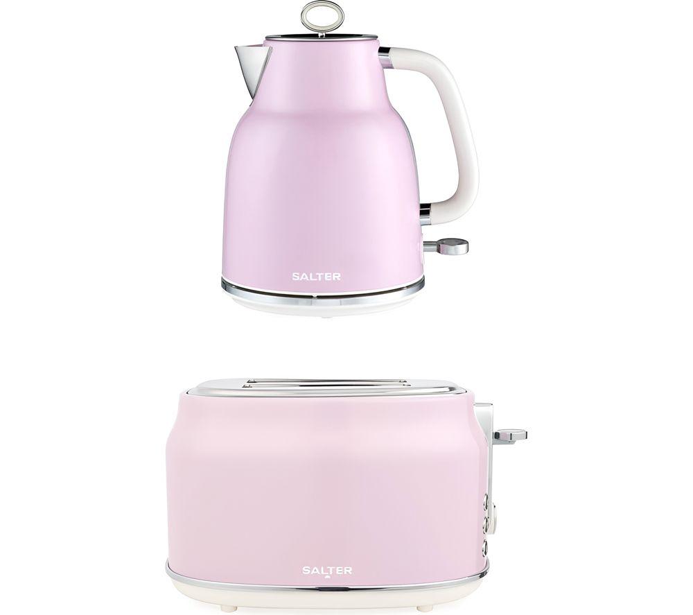 Salter Combo-9766 Retro Jug Kettle And 2-Slice Toaster Bundle - Pink, Pink
