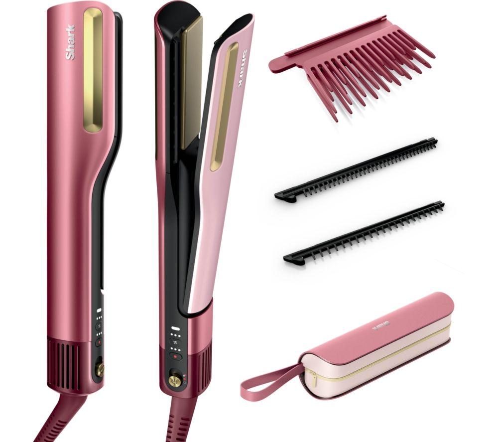 SHARK SilkiPro Straight HT401UKPK Hair Straightener & Dryer Â– Rose Petal