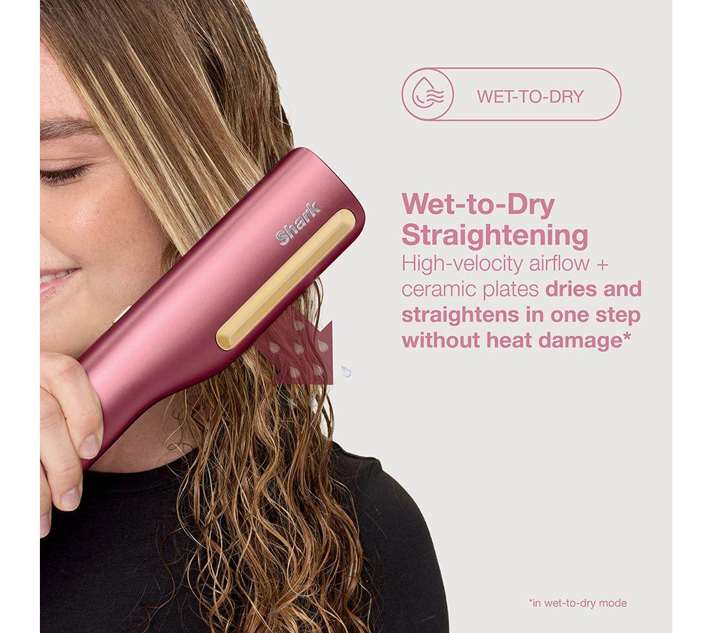 SHARK SilkiPro Straight HT401UKPK Hair Straightener & Dryer &ndash; Rose Petal image number 3 of 13