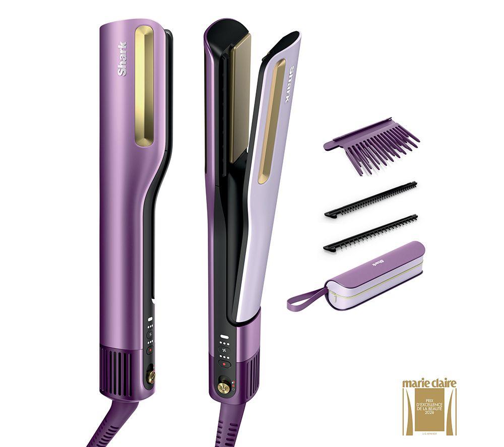 Shark Unisex Purple Silkipro Straight Hair Straightener & Dryer In One Tool Ht401uk In - Image 10