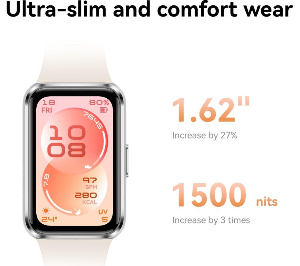 HUAWEI Band 11 Fitness Tracker - Aluminium with White Fluoroelastomer Strap image number 6 of 9