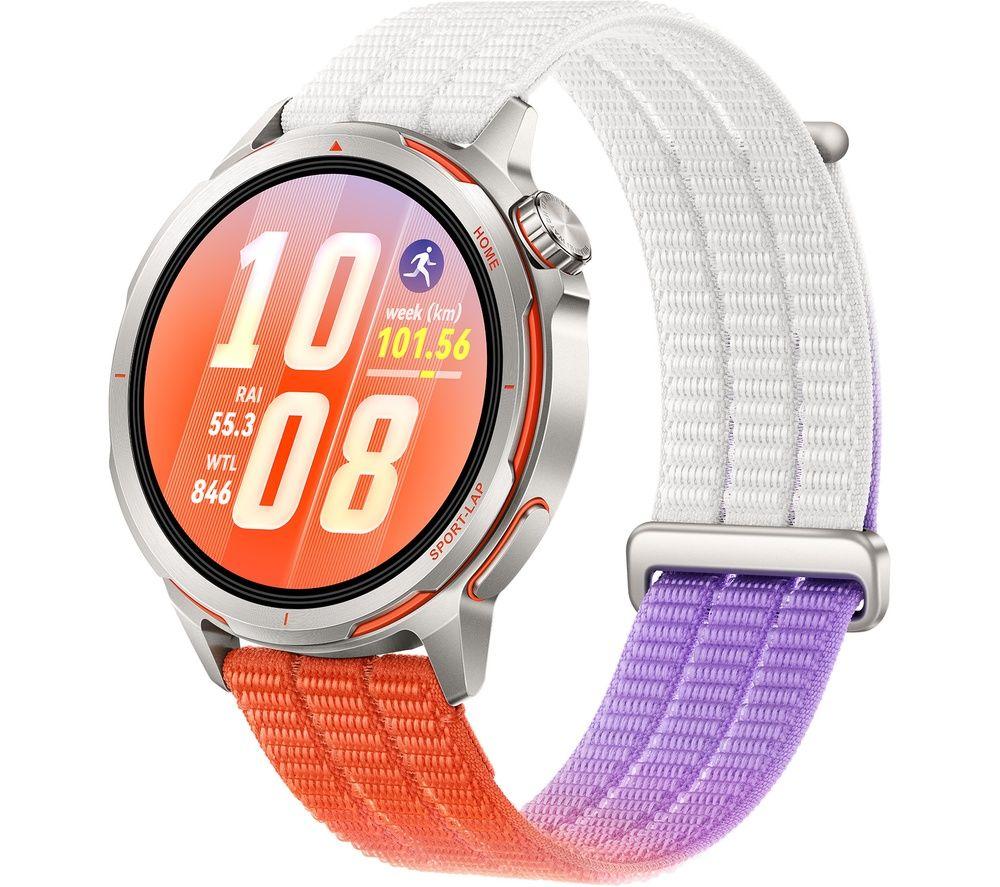 HUAWEI Watch GT Runner 2 - Titanium with Dawn Orange Woven Strap, 43.5 mm