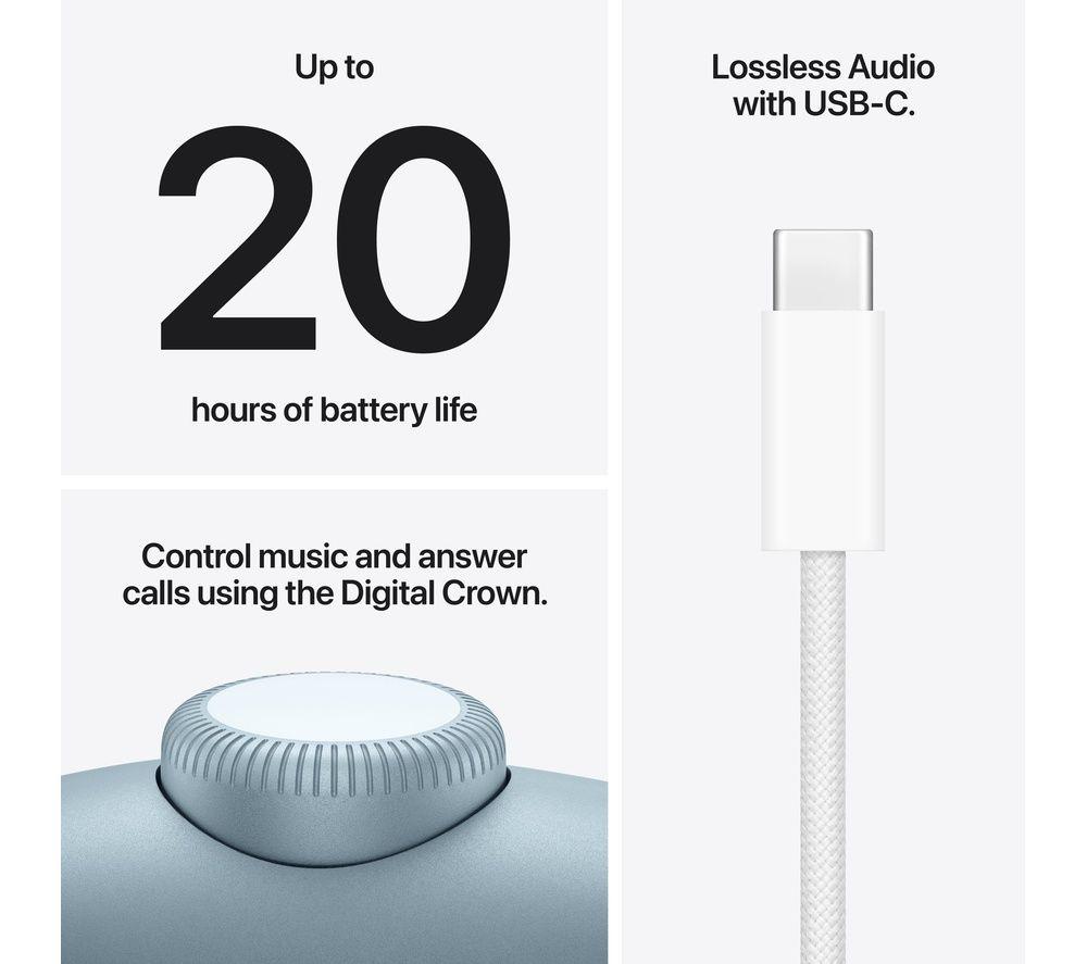 APPLE AirPods Max 2 Wireless Bluetooth Noise-Cancelling Headphones - Blue image number 8 of 9