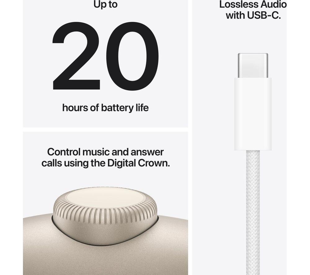 APPLE AirPods Max 2 Wireless Bluetooth Noise-Cancelling Headphones - Starlight image number 8 of 9