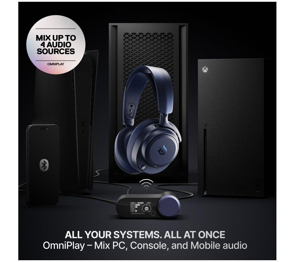 STEELSERIES Arctis Nova Pro Omni Wireless 7.1 Gaming Headset for PC & PlayStation - Midnight Blue image number 3 of 10