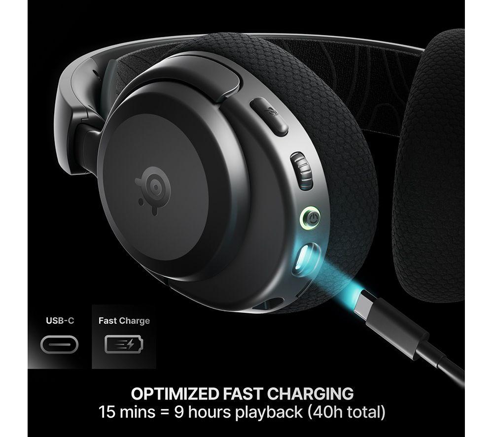 STEELSERIES Arctis Nova 3 Wireless PC Gaming Headset - Black image number 3 of 9