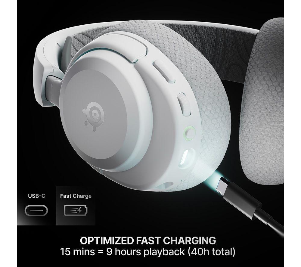 STEELSERIES Arctis Nova 3 Wireless PC Gaming Headset - White image number 2 of 9