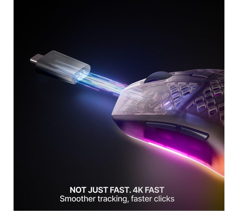 STEELSERIES Aerox 3 Gen 2 RGB Wireless Optical Gaming Mouse - Shadow image number 3 of 8