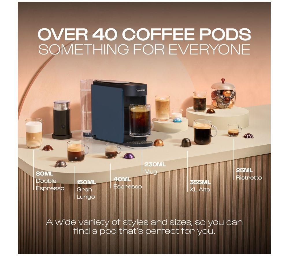 NESPRESSO by Krups Vertuo Up XN9404G0 Smart Pod Coffee Machine - Blue image number 8 of 15