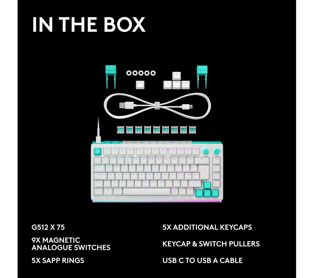 LOGITECH G512 X 75 Mechanical Gaming Keyboard - White image number 11 of 11