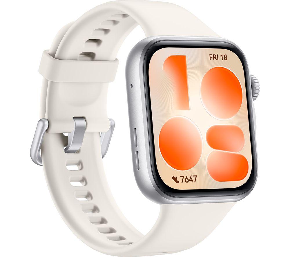HUAWEI Watch Fit 5 - Silver Aluminium Alloy with White Fluoroelastomer Strap image number 5 of 12