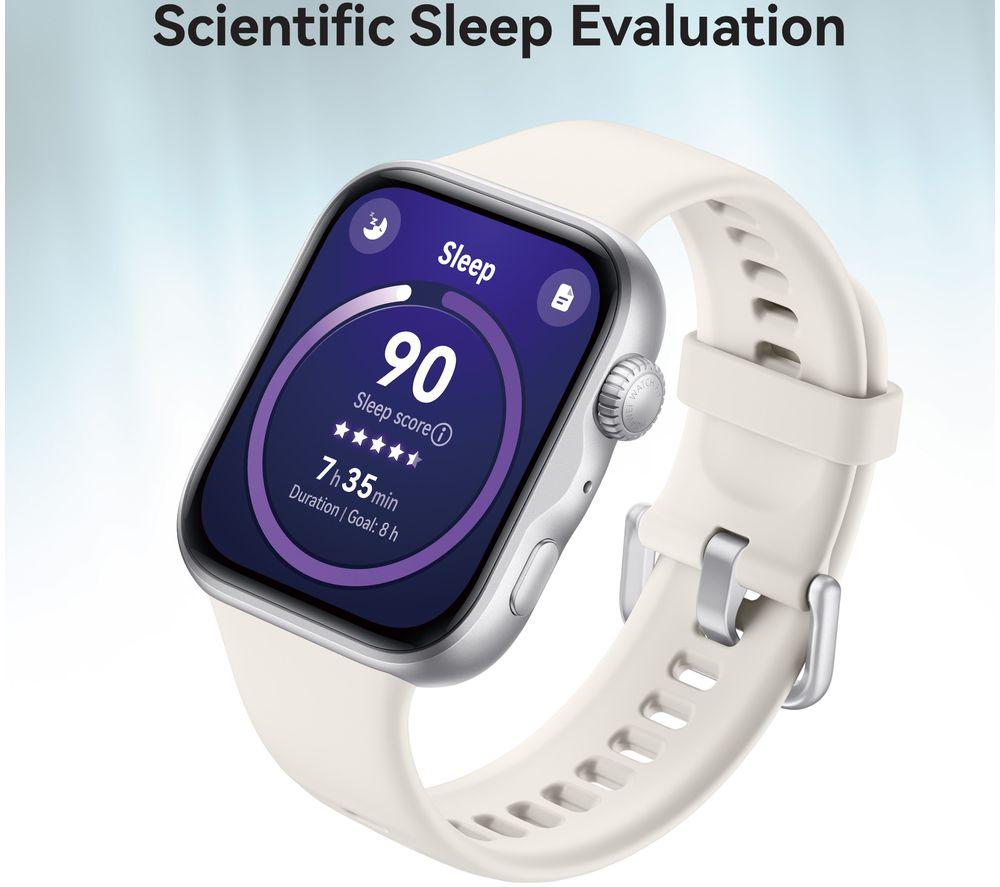 HUAWEI Watch Fit 5 - Silver Aluminium Alloy with White Fluoroelastomer Strap image number 9 of 12