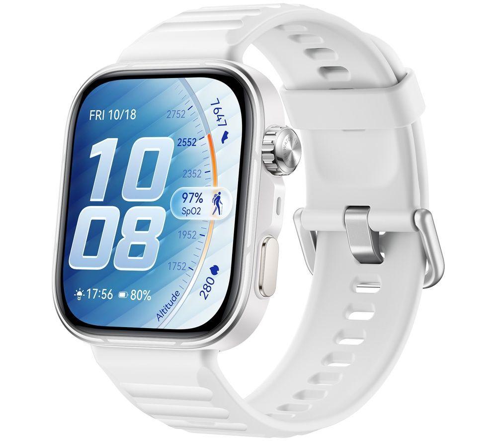 HUAWEI Watch Fit 5 Pro - Titanium White with White Woven Strap