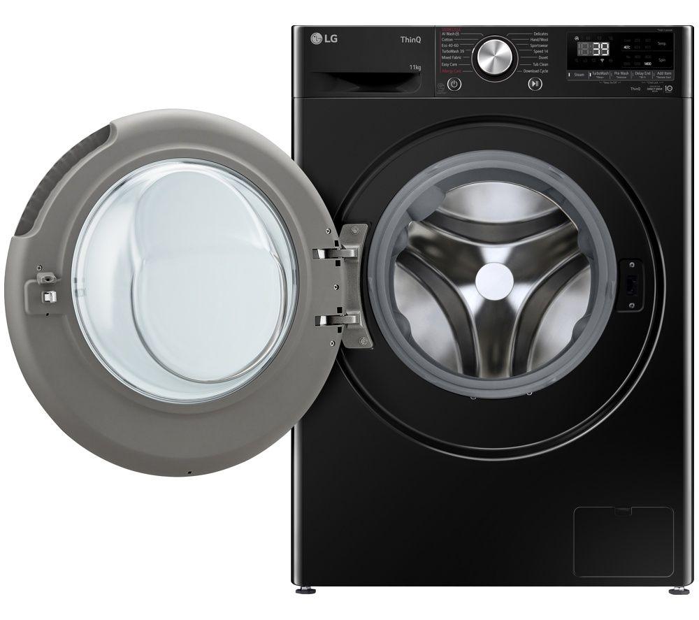 LG ELCTRNC Series 4 Pro F4Y711NCTN1 WiFi-enabled 11 kg 1400 Spin Washing Machine &ndash; Black image number 2 of 9
