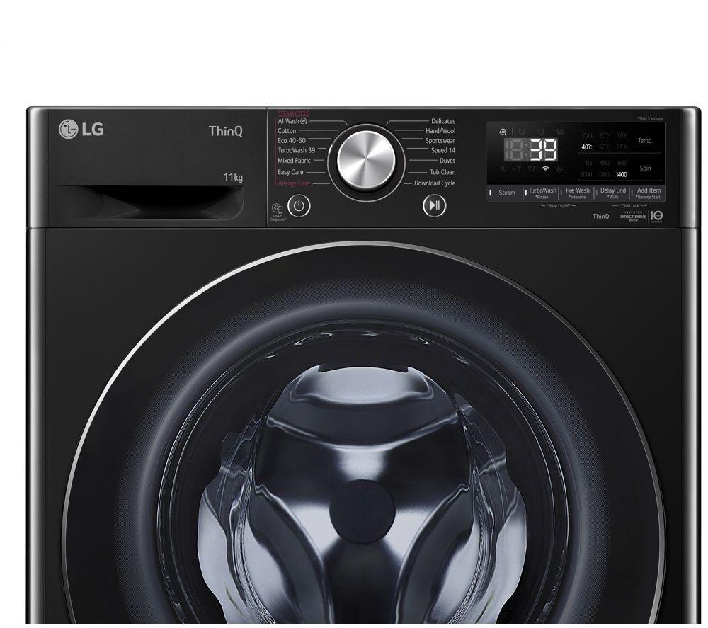 LG ELCTRNC Series 4 Pro F4Y711NCTN1 WiFi-enabled 11 kg 1400 Spin Washing Machine &ndash; Black image number 3 of 9
