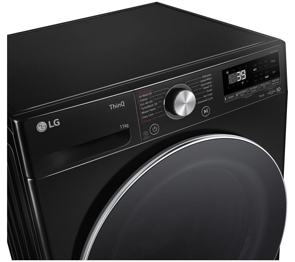 LG ELCTRNC Series 4 Pro F4Y711NCTN1 WiFi-enabled 11 kg 1400 Spin Washing Machine &ndash; Black image number 4 of 9