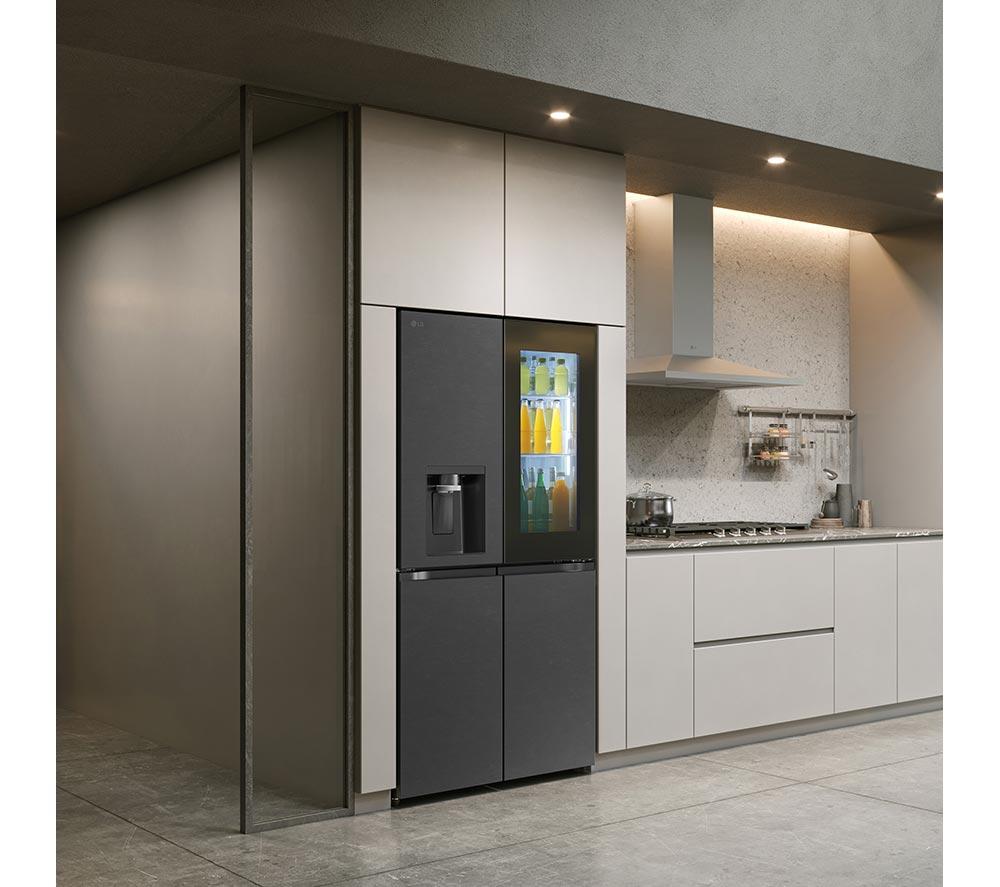 LG InstaView GSXE81EVBE American Style Smart Fridge Freezer &ndash; Essence Black Steel image number 2 of 20