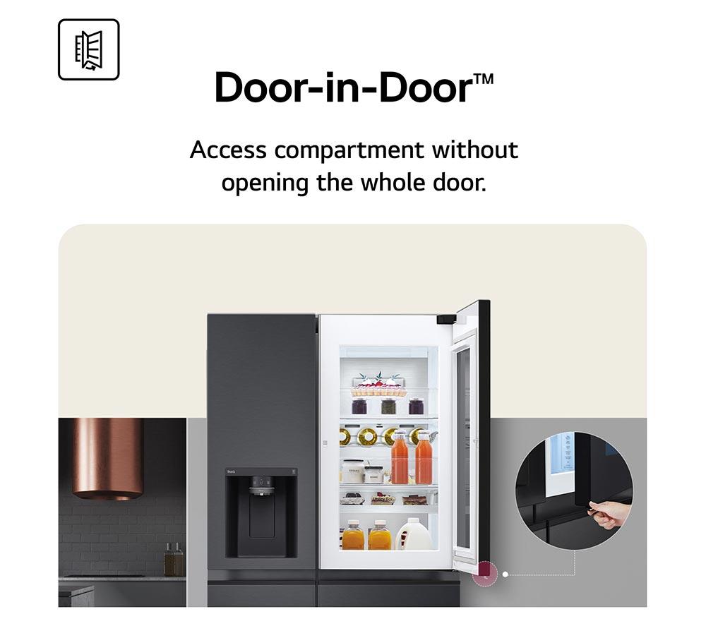 LG InstaView GSXE80PYBE American-Style Smart Fridge Freezer &ndash; Prime Silver image number 4 of 18