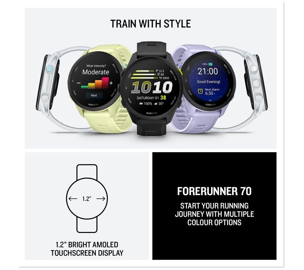 GARMIN Forerunner 70 Sports Watch &ndash; Black, 43 mm image number 3 of 8