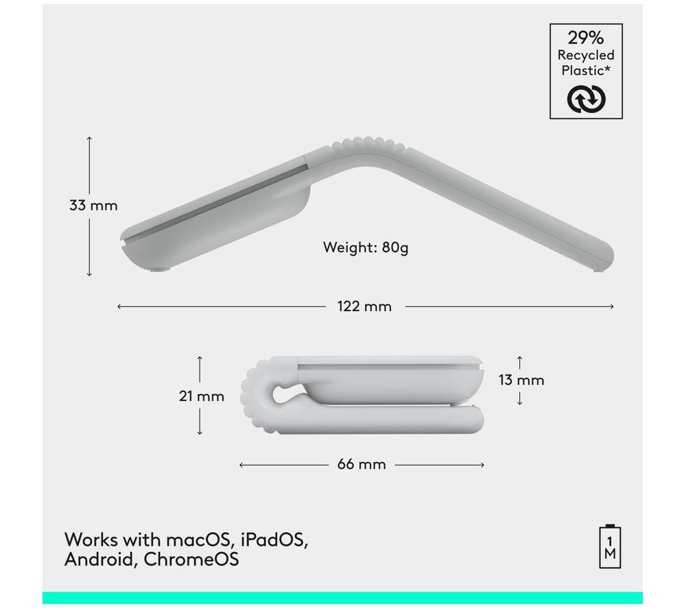 LOGITECH Mobi Fold Wireless Optical Mouse - Off White image number 6 of 6