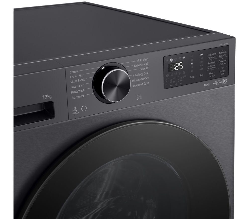 LG Series 5 AI Direct Drive F4X5013TBB 13 kg 1400 Spin Washing Machine - Matte Black image number 3 of 7