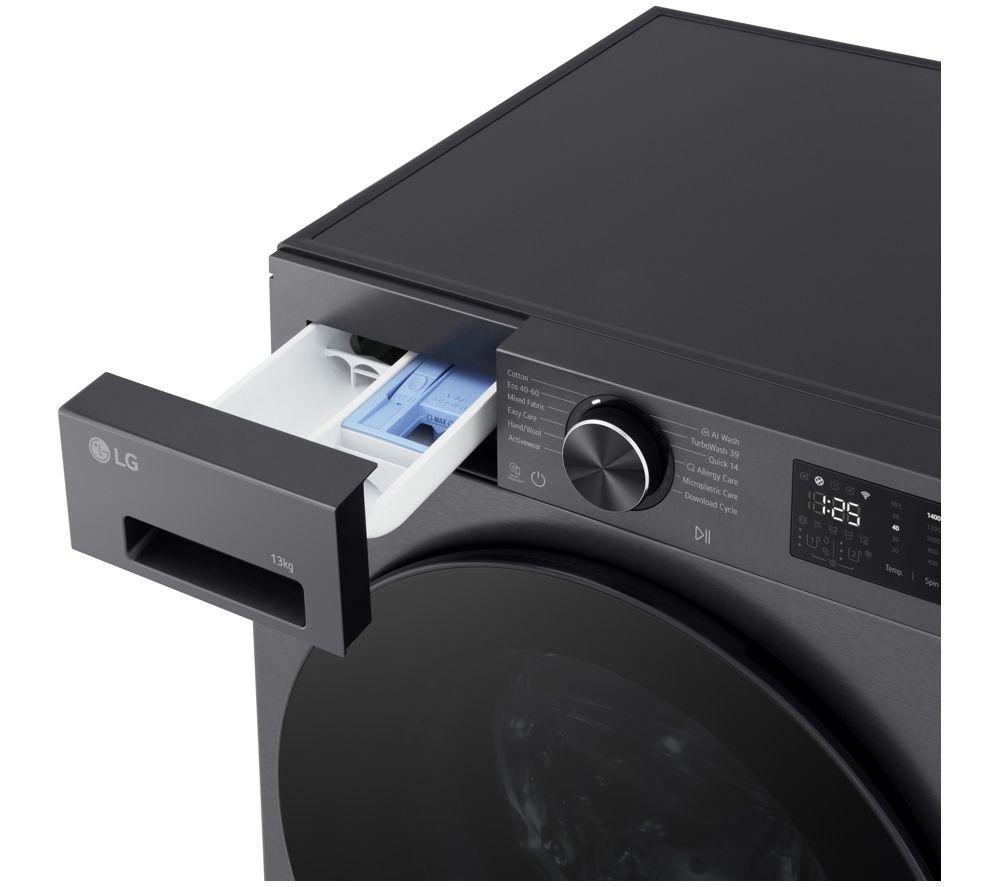 LG Series 5 AI Direct Drive F4X5013TBB 13 kg 1400 Spin Washing Machine - Matte Black image number 5 of 7