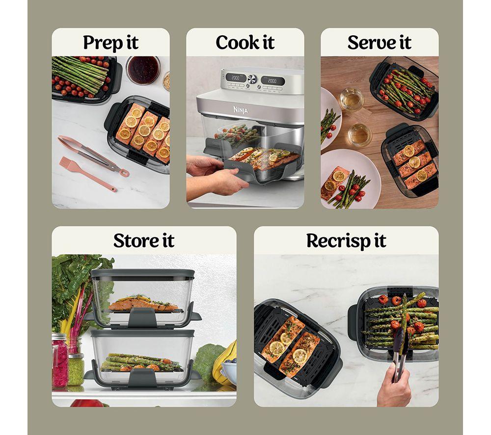 NINJA CRISPi DD102UKIV2 Dual Zone Glass Air Fryer - Bone image number 4 of 16