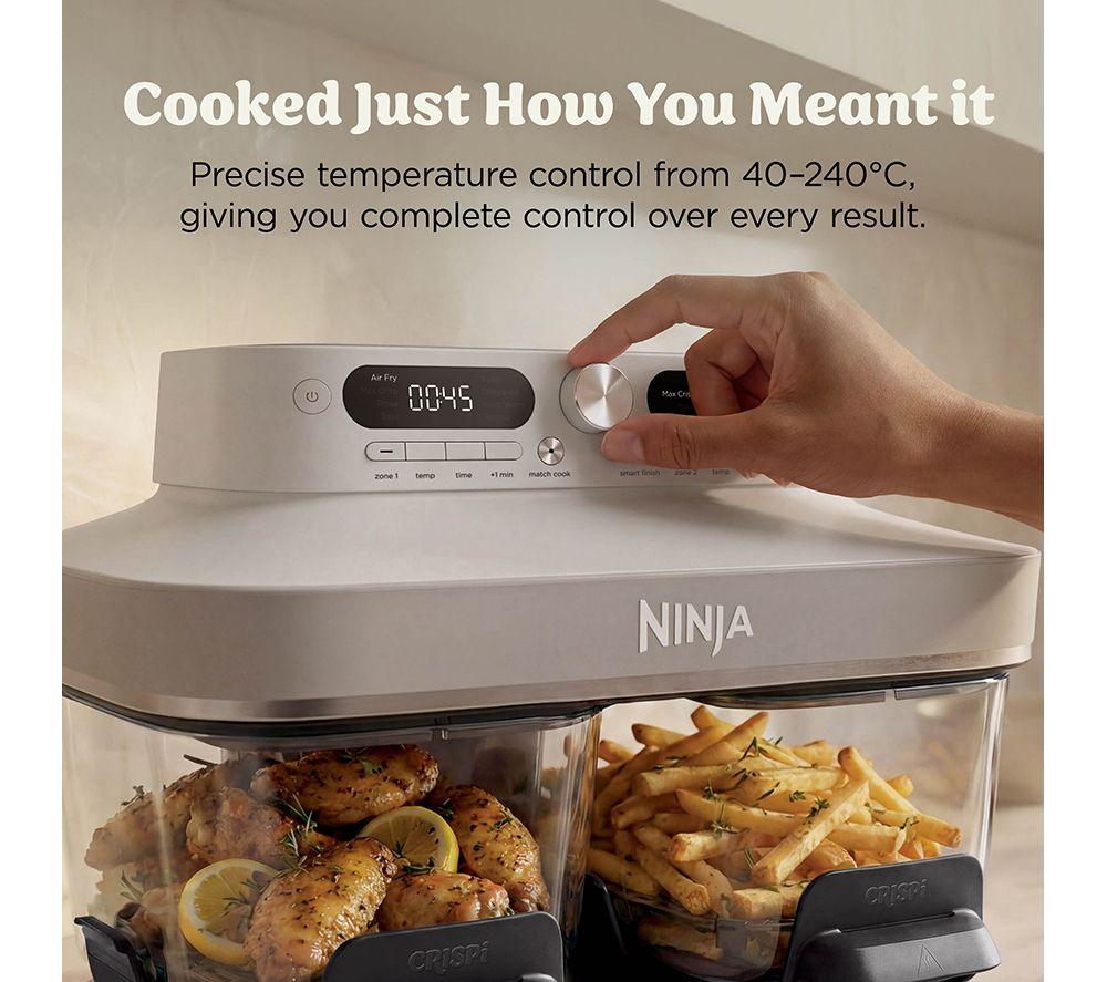 NINJA CRISPi DD102UKIV2 Dual Zone Glass Air Fryer - Bone image number 5 of 16