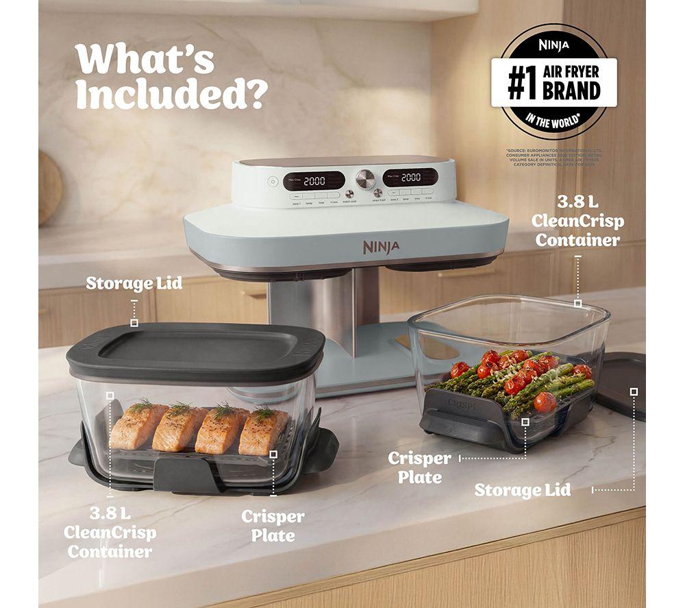NINJA CRISPi DD102UKWH Dual Zone Glass Air Fryer - White image number 6 of 15