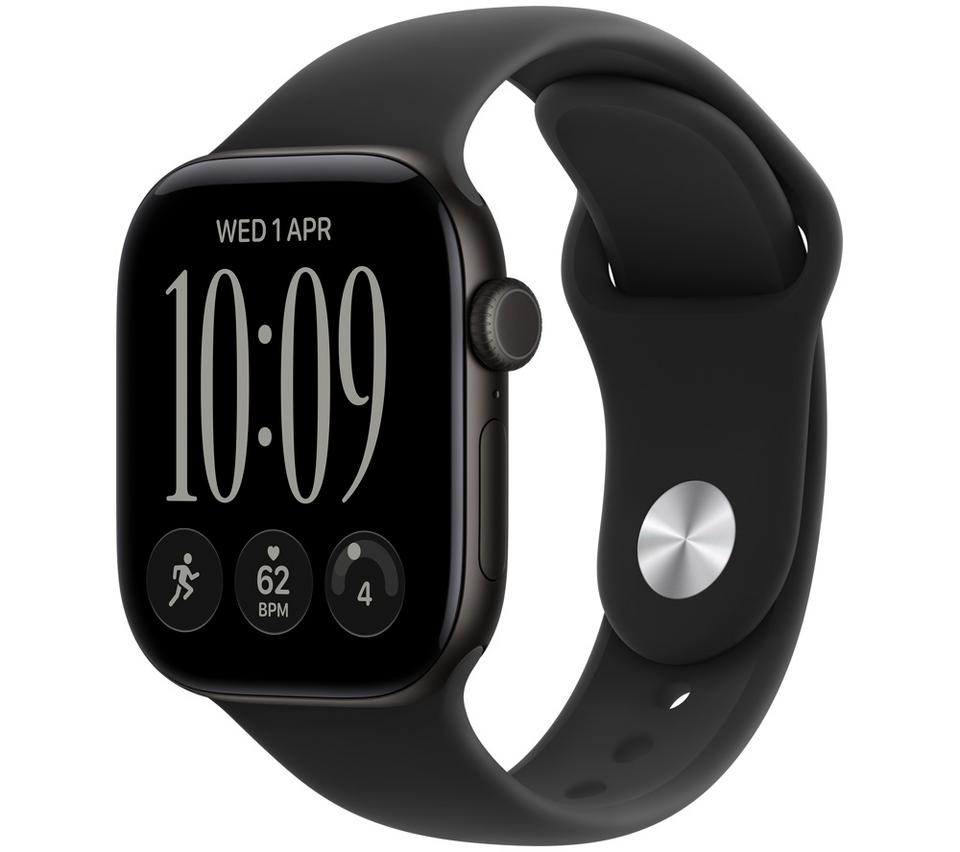APPLE Watch Series 12 - 42 mm Black Aluminium Case with Black Sport Band, S/M
